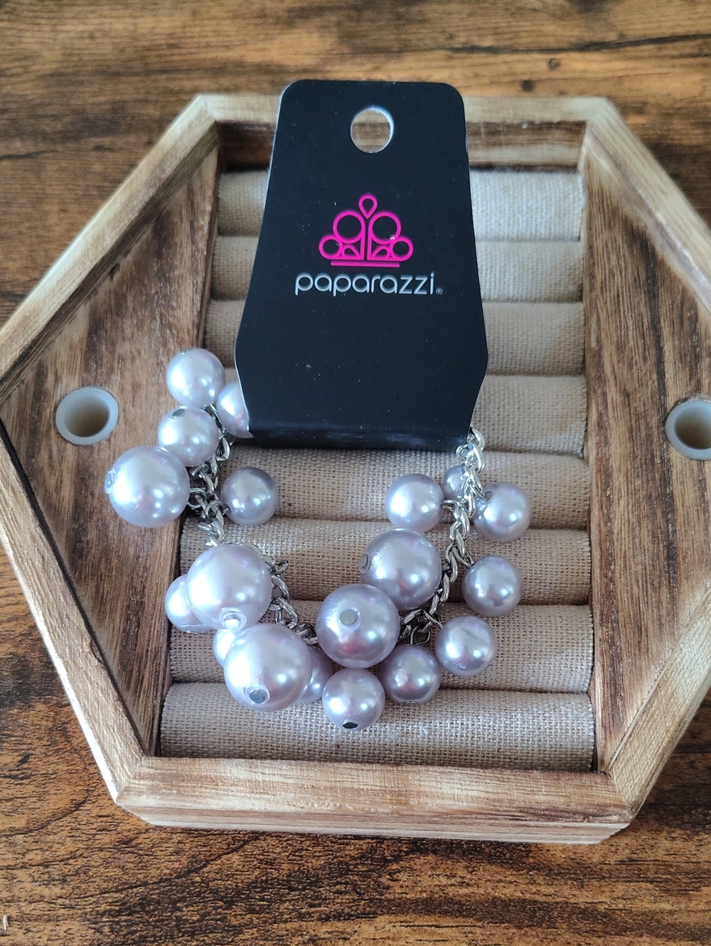 Paparazzi Shimmering Lilac Pearl Cluster Bracelet